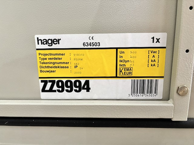 Hager verdeelinrichting kast, hager, fg26w, wit - afbeelding 23 van  33
