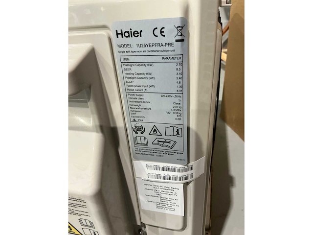 Haier 1u25yepfra-pre/ as25pbphra-pre airco buitenunit + binnenunit - afbeelding 4 van  8