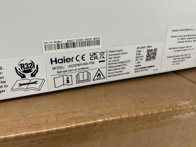 Haier as35pbphra-pre airconditioning binnenunit - afbeelding 3 van  4