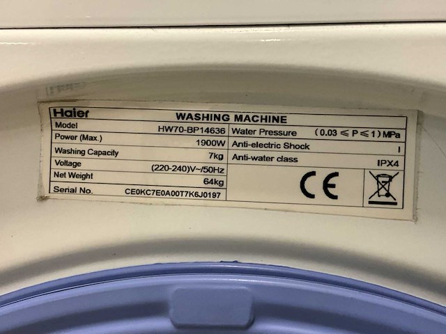 Haier hw70-bp14636 7kg wasmachine - afbeelding 4 van  4