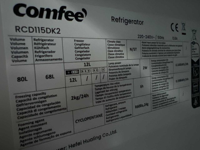 Haier hw80-b14979 wasmachine | comfee koelkast rcd115dk2 - afbeelding 6 van  6