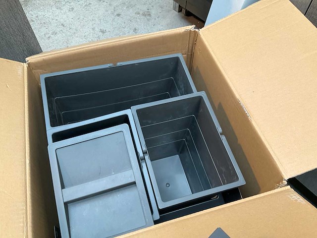 Hailo as triple xl 500 multi-prullenbak afvalsysteem donkergrijs - afbeelding 2 van  5