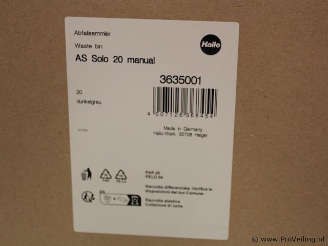 Hailo inbouwafvalemmer as solo20 - afbeelding 2 van  2
