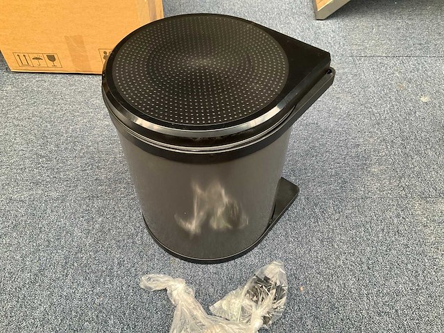Hailo mono as grijs zwart 3515071 afvalemmer 15l draaideurkasten - afbeelding 2 van  5