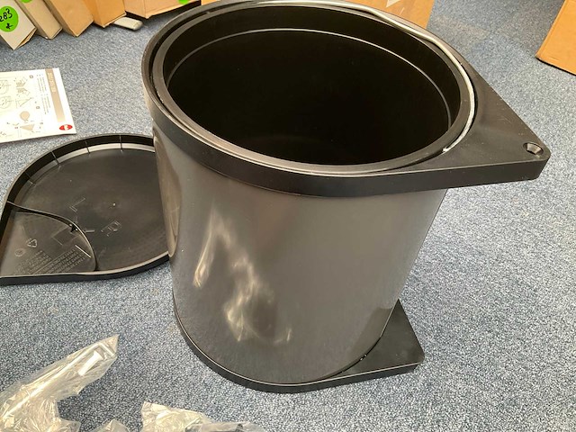 Hailo mono as grijs zwart 3515071 afvalemmer 15l draaideurkasten - afbeelding 4 van  4