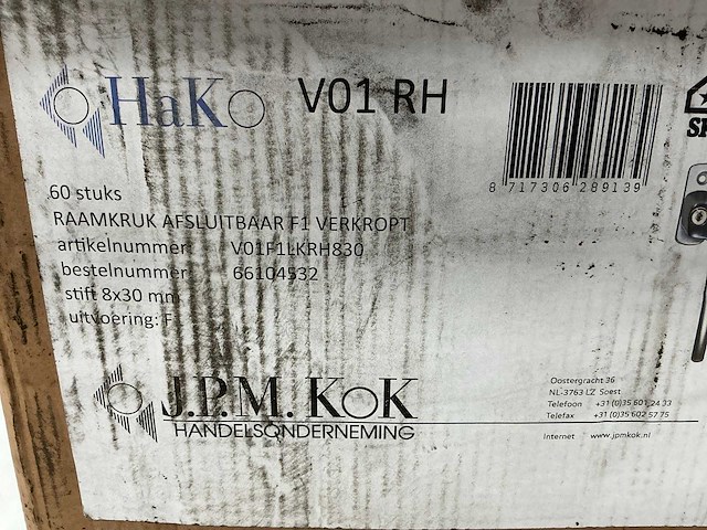 Hako - vo1filkrh - raamklink (60x) - afbeelding 10 van  10