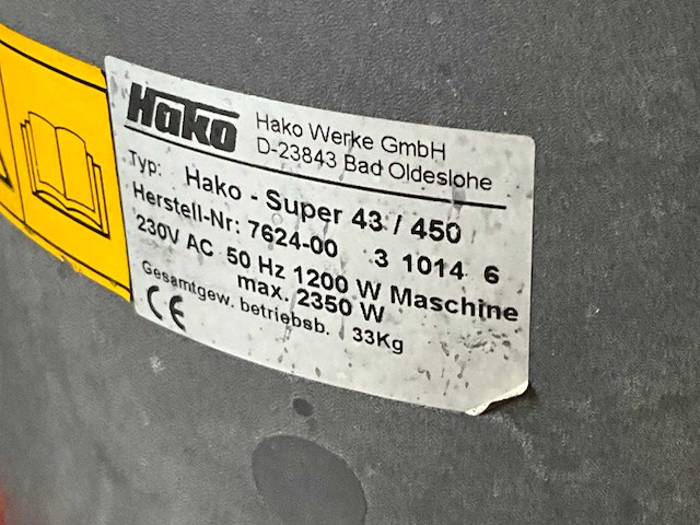 Hako super 43/450 vloerboenmachine - afbeelding 8 van  8