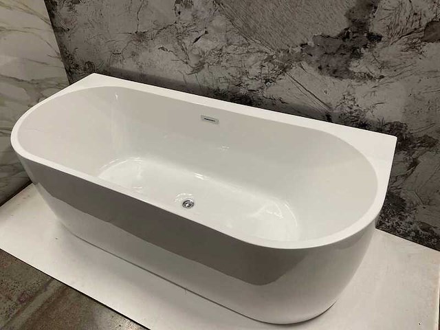 Half vrijstaand bad, karo, 64.0002, wit - afbeelding 2 van  3