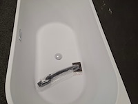 Half vrijstaand hoekbad blue label, rasmus, mat wit - afbeelding 6 van  8
