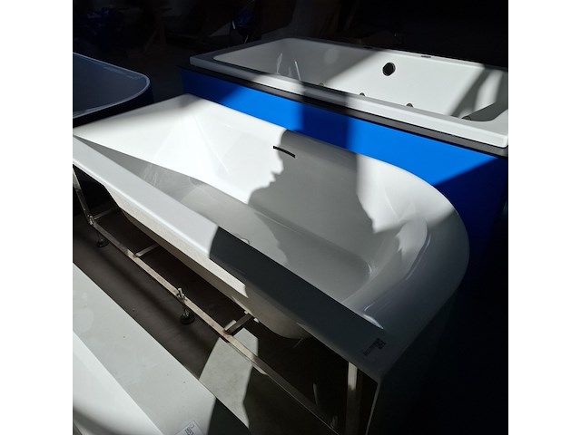 Half-vrijstaand ligbad (1 x ronde hoek) korver, zenn, wit - afbeelding 3 van  8