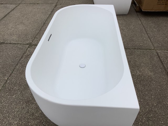 Half vrijstaand ligbad 180x80 cm wb, liora 21.3672, wit - afbeelding 5 van  6