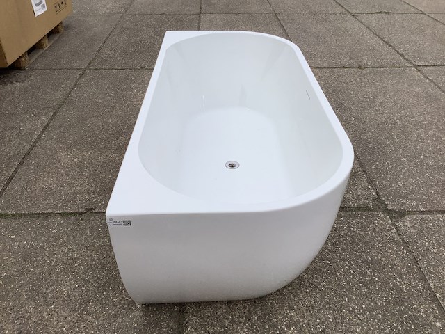 Half vrijstaand ligbad 180x80 cm, wit - afbeelding 2 van  9