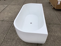Half vrijstaand ligbad 180x80 cm, wit - afbeelding 4 van  9