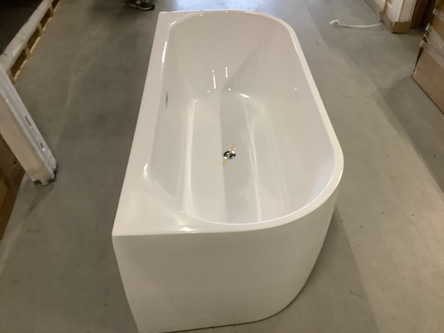 Half vrijstaand ligbad 180x80x58 cm, karo, 64.0002, wit - afbeelding 6 van  10
