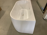 Half vrijstaand ligbad 180x80x58 cm, karo, 64.0002, wit - afbeelding 8 van  10