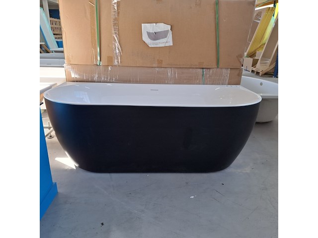 Half-vrijstaand ligbad (2 x ronde hoek) sanilux, moon, moon/black - afbeelding 1 van  8