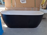 Half-vrijstaand ligbad (2 x ronde hoek) sanilux, moon, moon/black - afbeelding 1 van  8