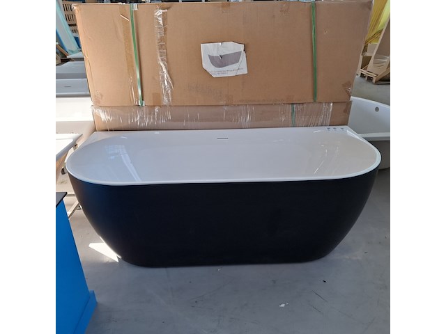 Half-vrijstaand ligbad (2 x ronde hoek) sanilux, moon, moon/black - afbeelding 2 van  8