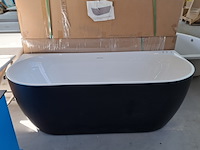 Half-vrijstaand ligbad (2 x ronde hoek) sanilux, moon, moon/black - afbeelding 2 van  8