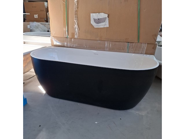 Half-vrijstaand ligbad (2 x ronde hoek) sanilux, moon, moon/black - afbeelding 3 van  8