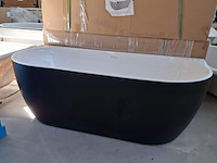 Half-vrijstaand ligbad (2 x ronde hoek) sanilux, moon, moon/black - afbeelding 3 van  8