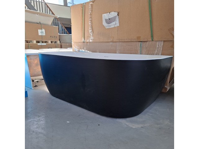 Half-vrijstaand ligbad (2 x ronde hoek) sanilux, moon, moon/black - afbeelding 5 van  8