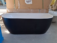 Half-vrijstaand ligbad (2 x ronde hoek) sanilux, moon, moon/black - afbeelding 1 van  9