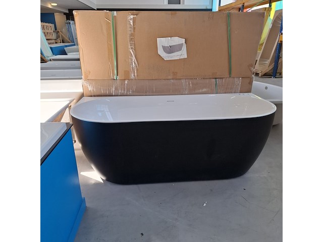 Half-vrijstaand ligbad (2 x ronde hoek) sanilux, moon, moon/black - afbeelding 2 van  9