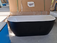 Half-vrijstaand ligbad (2 x ronde hoek) sanilux, moon, moon/black - afbeelding 2 van  9