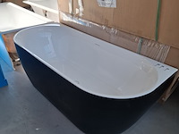 Half-vrijstaand ligbad (2 x ronde hoek) sanilux, moon, moon/black - afbeelding 4 van  9