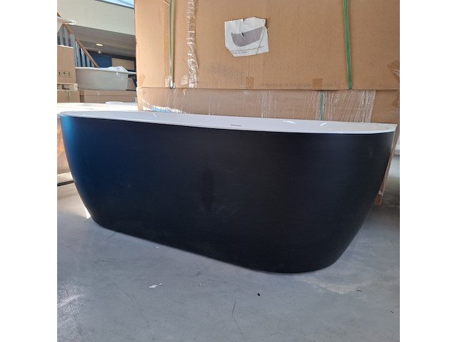 Half-vrijstaand ligbad (2 x ronde hoek) sanilux, moon, moon/black - afbeelding 9 van  9