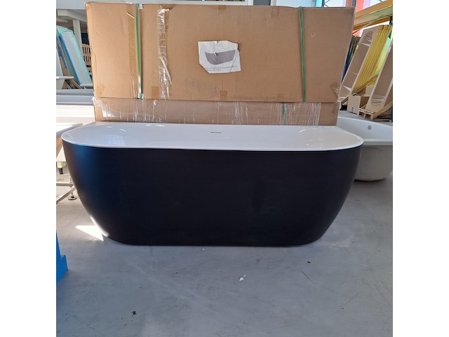 Half-vrijstaand ligbad (2 x ronde hoek) sanilux, moon, moon/black - afbeelding 1 van  10