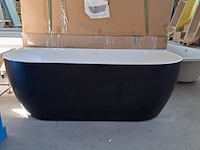 Half-vrijstaand ligbad (2 x ronde hoek) sanilux, moon, moon/black - afbeelding 1 van  10