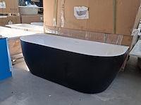 Half-vrijstaand ligbad (2 x ronde hoek) sanilux, moon, moon/black - afbeelding 3 van  10