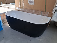 Half-vrijstaand ligbad (2 x ronde hoek) sanilux, moon, moon/black - afbeelding 4 van  10