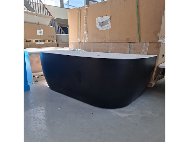 Half-vrijstaand ligbad (2 x ronde hoek) sanilux, moon, moon/black - afbeelding 5 van  10