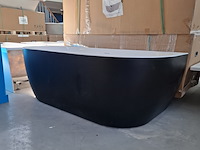 Half-vrijstaand ligbad (2 x ronde hoek) sanilux, moon, moon/black - afbeelding 5 van  10