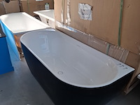 Half-vrijstaand ligbad (2 x ronde hoek) sanilux, moon, moon/black - afbeelding 6 van  10