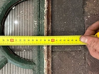 Halfrond stalraam, historisch, groen/roest, 40 cm hoog - afbeelding 2 van  2