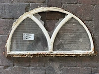 Halfrond stalraam, historisch, wit/roest, 60 cm breed - afbeelding 1 van  2