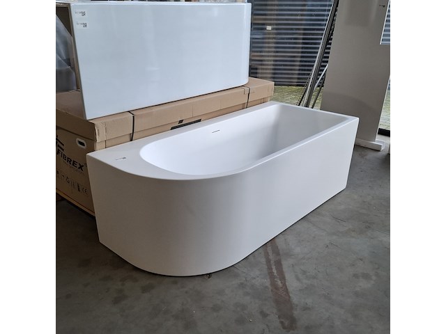 Halfvrijstaand ligbad, best design, living, mat wit - afbeelding 1 van  6