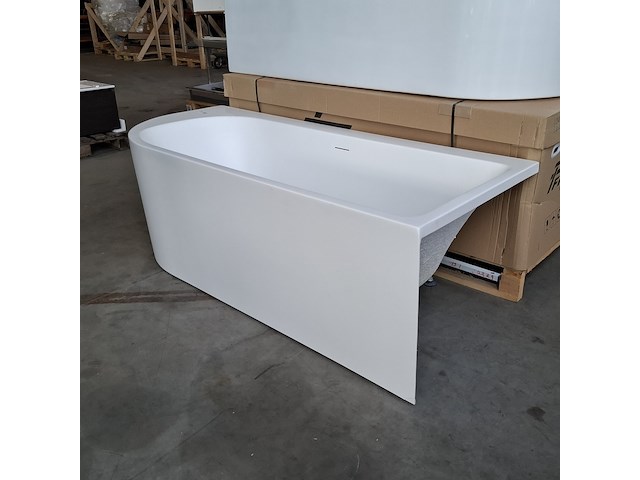 Halfvrijstaand ligbad, best design, living, mat wit - afbeelding 2 van  6