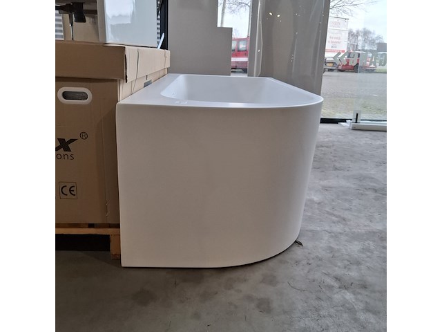 Halfvrijstaand ligbad, best design, living, mat wit - afbeelding 4 van  6