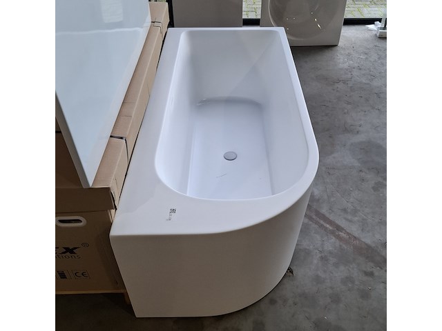 Halfvrijstaand ligbad, best design, living, mat wit - afbeelding 5 van  6