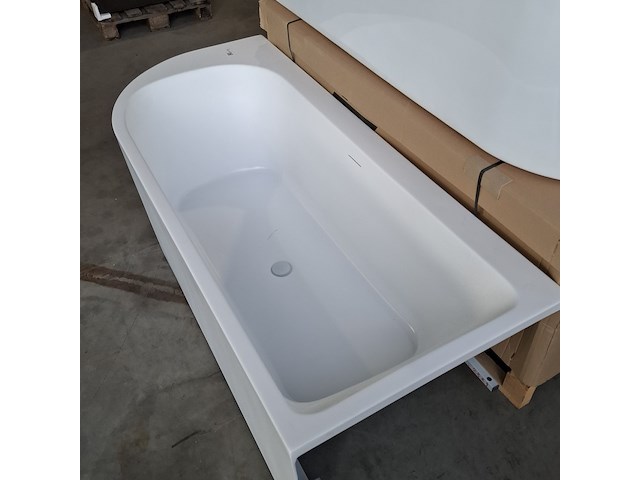 Halfvrijstaand ligbad, best design, living, mat wit - afbeelding 6 van  6