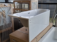 Halfvrijstaand ligbad, fibrex, glans wit - afbeelding 3 van  6