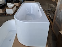 Halfvrijstaand ligbad, fibrex, glans wit - afbeelding 5 van  6