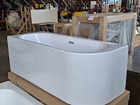 Halfvrijstaand ligbad , glans wit - afbeelding 1 van  6