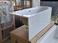 Halfvrijstaand ligbad , glans wit - afbeelding 3 van  6