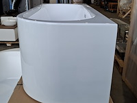 Halfvrijstaand ligbad , glans wit - afbeelding 4 van  6